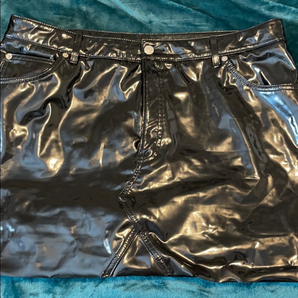TOPSHOP Latex Mini Skirt